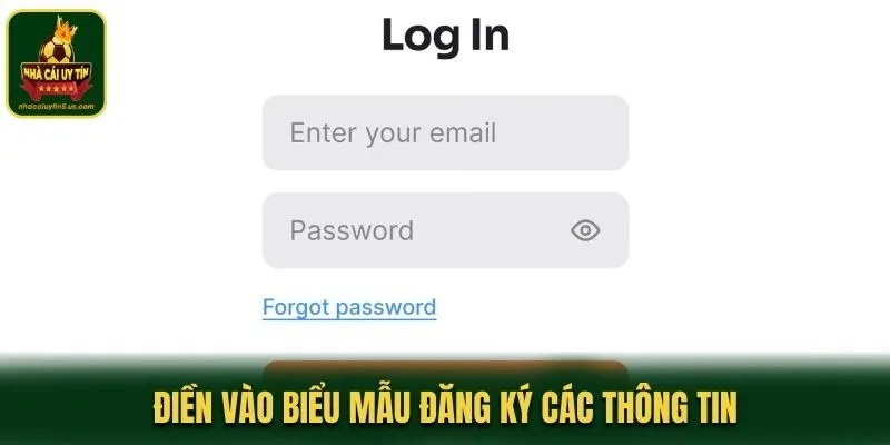 Điền vào biểu mẫu đăng ký các thông tin đúng theo yêu cầu của hệ thống